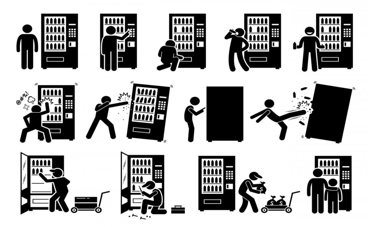vandalisme distributeur automatique